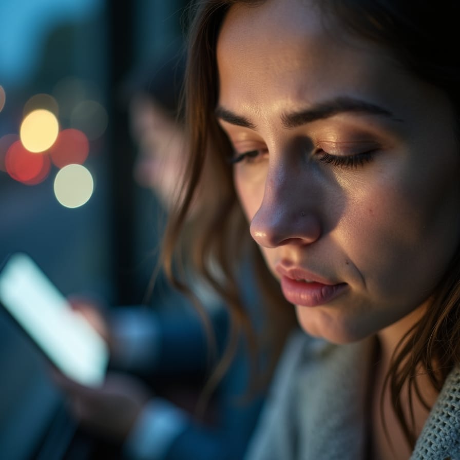 Pessoa com expressão de cansaço e estresse, talvez com um celular ou laptop na mão, em um ambiente que sugere sobrecarga. O fundo pode estar levemente embaçado ou em movimento, transmitindo a ideia de um mundo agitado ao redor, enquanto a pessoa busca um momento de quietude, talvez com as mãos no rosto ou fechando os olhos brevemente. Pessoa com expressão de cansaço e estresse, talvez com um celular ou laptop na mão, em um ambiente que sugere sobrecarga. O fundo pode estar levemente embaçado ou em movimento, transmitindo a ideia de um mundo agitado ao redor, enquanto a pessoa busca um momento de quietude, talvez com as mãos no rosto ou fechando os olhos brevemente.