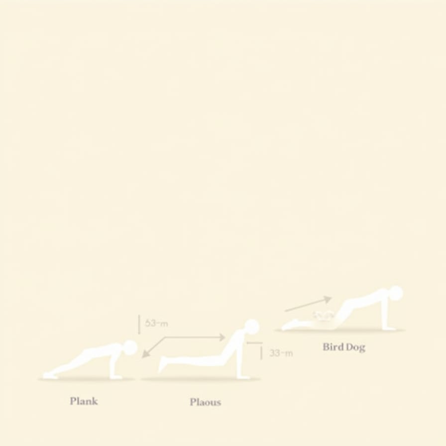 Uma série de ilustrações ou fotos em estilo de infográfico, mostrando o passo a passo da forma correta para a Prancha, a Ponte de Glúteos e o Perdigueiro. As imagens são claras, com setas indicando a direção do movimento e a contração muscular. Uma série de ilustrações ou fotos em estilo de infográfico, mostrando o passo a passo da forma correta para a Prancha, a Ponte de Glúteos e o Perdigueiro. As imagens são claras, com setas indicando a direção do movimento e a contração muscular.